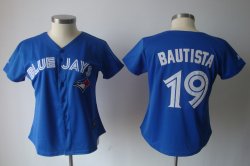 Toronto Blue Jays #19 Jose Bautista Blue MLB Women Jersey