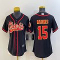 Women Nike Kansas City Chiefs #15 Patrick Mahomes black baseball jerseys Joint name-BD