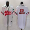 Nike San Francisco 49ers blank white baseball jerseys Joint Name 02