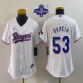 2023 Champions Youth Nike Texas Rangers #53 Adolis Garcia white majestic baseball jerseys-BD