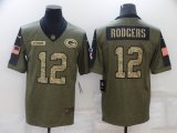 Nike Green Bay Packers #12 Aaron Rodgers green 2021 Salute to Service Limited Jersey 01