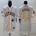 Nike Houston Astros #44 Yordan Alvarez white gold Flexbase Authentic Collection Jersey 01