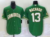 Nike San Diego Padres #13 Manny Machado green MLB Baseball jerseys Joint name-BD 02