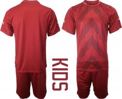 2023 Puma jujube red goalkeeper kid soccer jerseys