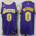 Nike Los Angeles Lakers #0 Russell Westbrook yellow NBA basketball Jerseys 75th-S8