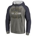 Men's Nashville Predators Fanatics Branded Ash Timeless Collection Antique Stack Big & Tall Tri-Blend Raglan Pullover Hoodie