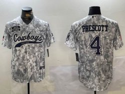 Dallas Cowboys #4 Dak Prescott Nike Arctic Camo 2024 Salute to Service Game Jersey Joint name-BD