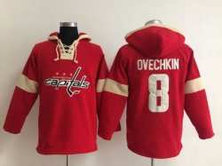 Washington Capitals 8 Alex Ovechkin red NHL hooded sweatshirt