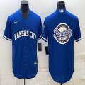 Nike kansas city royals blank blue majestic MLB baseball jerseys -BD 07