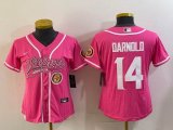 Youth Nike Minnesota Vikings Sam Darnold pink baseball jerseys Joint name-BD 01