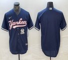 Nike New York Yankees blank blue MLB baseball Jersey Joint name -BD 01