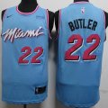 Nike Miami Heat #22 Jimmy Butler Skyblue nba basketball jersey city version -XD