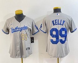 Youth Los Angeles Dodgers #99 Kelly Nike gray majestic baseball Jersey-BD 07