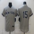 Nike New York Yankees #15 gray Flexbase Authentic Collection Jersey-BD