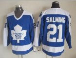 Toronto Maple Leafs #21 Borje Salming white blue CCM Throwback nhl jersey