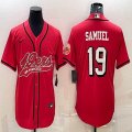 Nike 49ers #19 Deebo Samuel red baseball jerseys Joint name-BD