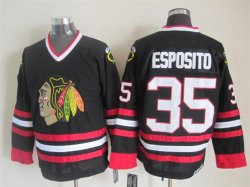 Reebok Blackhawks #35 Tony Esposito CCM black nhl jerseys