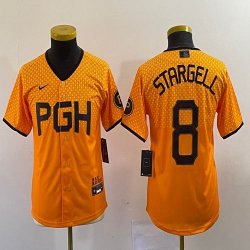 Youth Nike Pittsburgh Pirates #8 Willie Stargell Gold majestic baseball jerseys city version-BD