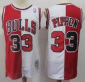 Chicago Bulls #33 Scottie Pippen white red Split throwback nba jersey-S8