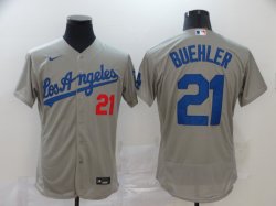 Nike Los Angeles Dodgers #21 Walker Buehler gray Flexbase Authentic Collection Jersey