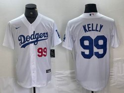 Los Angeles Dodgers #99 Kelly Nike white majestic baseball Jersey-BD 02