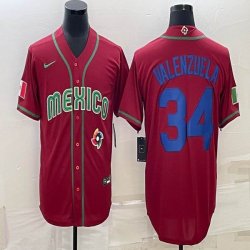 2023 World Cup Mexico #34 Fernando Valenzuela red majestic baseball jerseys 18