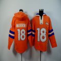 Broncos Peyton manning #18 orange nfl Hooded Sweatshirt