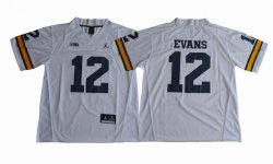 Jordan Brand Michigan Wolverines 12 Evens white college football jersey