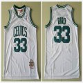 Boston Celtics #33 Larry Bird white throwback nba basketball jersey-XD