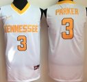 Tennessee Volunteers #3 Parker white ncaa basketball jersey