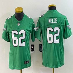 Women Nike Philadelphia Eagles #62 Jason Kelce green Nike Vapor F.U.S.E. Limited Jerseyy