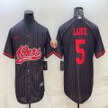 Nike San Francisco 49ers #5 Trey Lance black baseball jerseys Joint name-BD 01