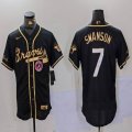 Nike Atlanta Braves Dansby Swanson black Flexbase Authentic Collection Jersey 01