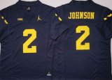 Michigan Wolverines White #2 Will Johnson dark blue college football jerseys