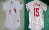 Chicago White Sox #15 Gordon Beckham White MLB Jerseys (Red Strip)