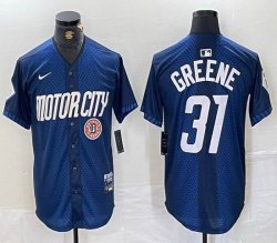 Nike Detroit Tigers #31 Riley Greene blue Majestic baseball jerseys city version 03