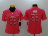 Women Oakland Raiders 52 Khalil Mack pink Color Rush Limited Jersey