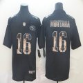 49ers #16 Joe Montana nike black Color Rush Limited Jersey Goddess Fashion Edition