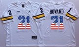 Michigan Wolverines Desmond Howard 21 USA Flag College Football Limited Jersey -white