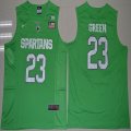 Michigan State Spartans Draymond Green 23 College Basketball Authentic Jersey Apple Green