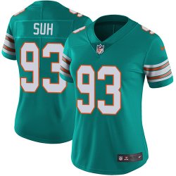 Women Dolphins #93 Ndamukong Suh Nike green Color Rush Limited Jersey