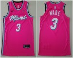 Nike Miami Heat #3 Dwyane Wade pink nba basketball jerseys-ty