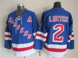 New York Rangers #2 Brian Leetch CCM Blue Ice Hockey Jersey A patch