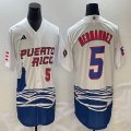 Puerto Rico Baseball #5 Enrique Hernandez White 2023 World Baseball Classic Replica Player Jersey 03