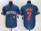 2023 World Cup Mexico #7 Julio Urias blue majestic baseball jerseys 27