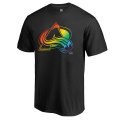 Men's Colorado Avalanche Fanatics Branded Black Rainbow Pride Big and Tall T-Shirt