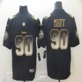 Nike Pittsburgh Steelers #90 T. J. Watt black Color Rush Limited Jersey Fireworks version