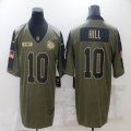 Nike Kansas City Chiefs #10 Tyreek Hill green 2021 Salute to Service Limited Jersey