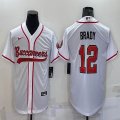 Nike Tampa Bay Buccaneers #12 Tom Brady white baseball jerseys Joint name-BD