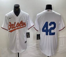 Nike Baltimore Orioles #42 Jackie Robinson white majestic baseball jersey-BD